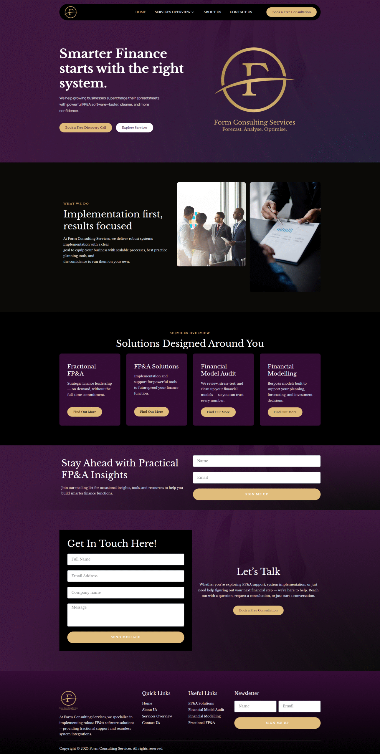 Form Consulting Services - WordPress